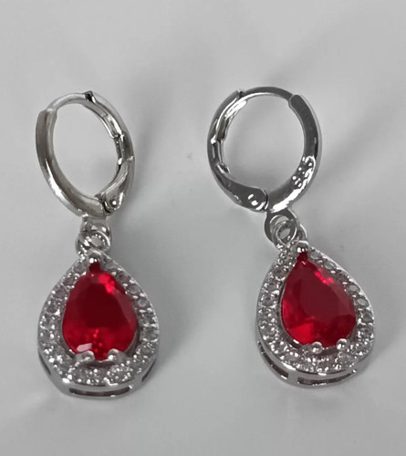 Teardrop red ruby dangle - teardrop,