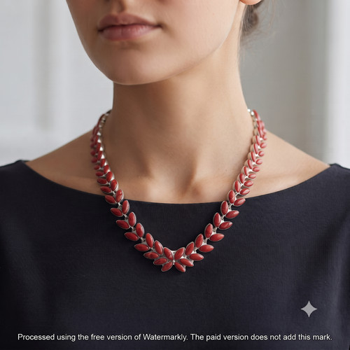 Red coral gemstone handmade - red,