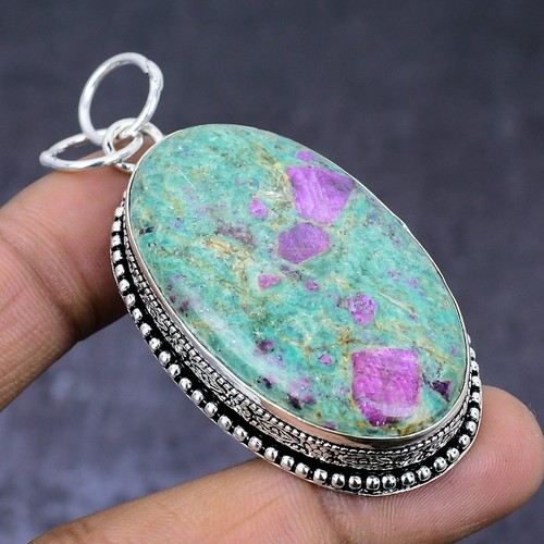 Ruby fuchsite gemstone 925 - ruby,