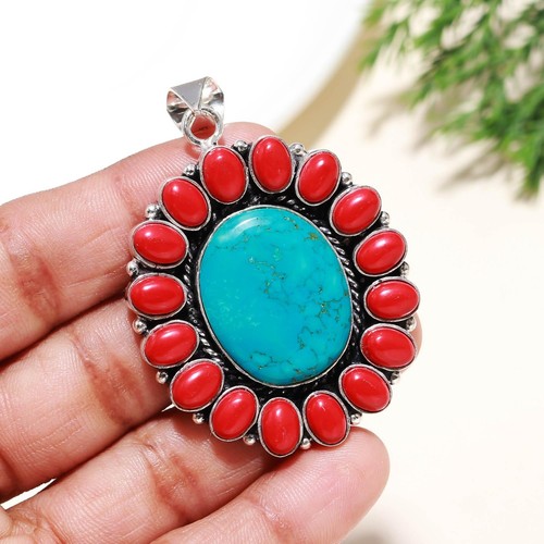 Turquoise red coral gemstone - turquoise,